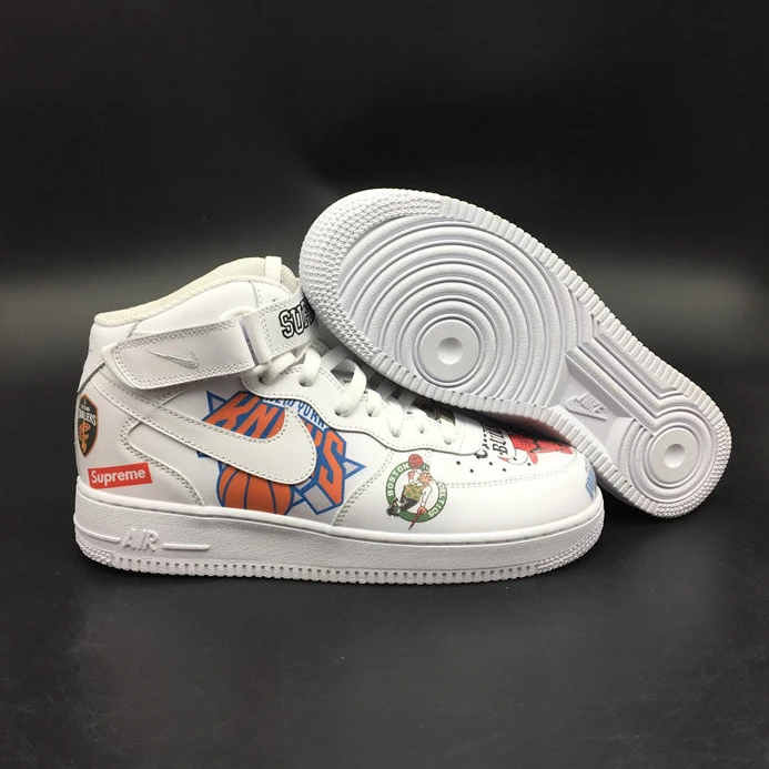 Nike Air Force 1 Mid Supreme NBA White AQ8017-100 SmartChoice 2480