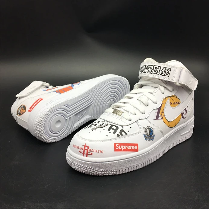 Nike Air Force 1 Mid Supreme NBA White AQ8017-100 SmartChoice 2480