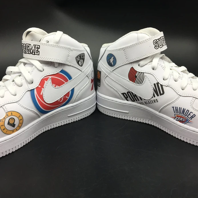 Nike Air Force 1 Mid Supreme NBA White AQ8017-100 SmartChoice 2480