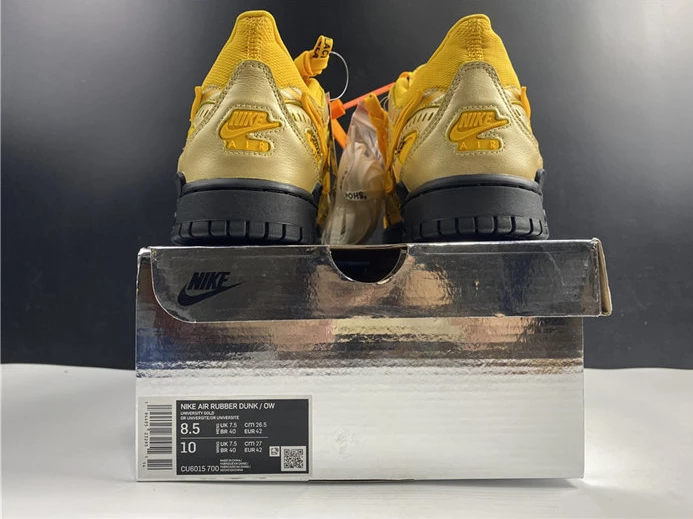 Nike Air Rubber Dunk Off-White University Gold CU6015-700 Affordable 2375