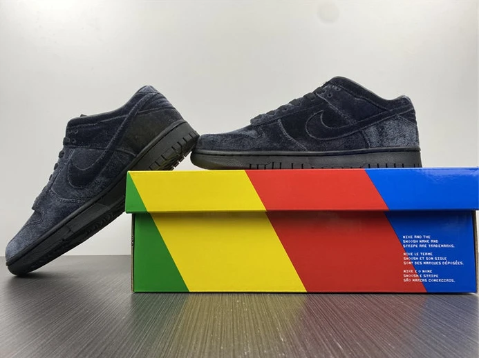Nike Dunk Low Dover Street Market Triple Black Velvet DH2686-002 NewStyle 1983