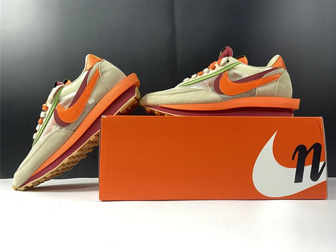 Nike LD Waffle sacai CLOT Kiss of Death Net Orange Blaze Fashionable 2707