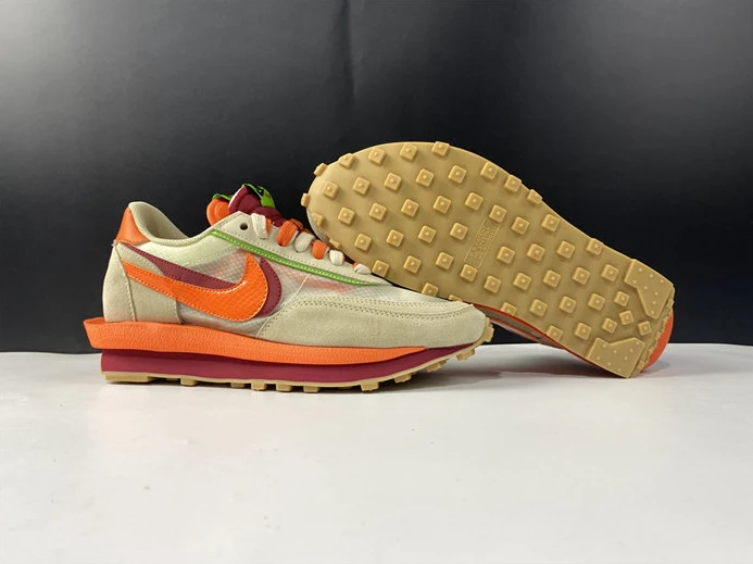 Nike LD Waffle sacai CLOT Kiss of Death Net Orange Blaze Fashionable 2707