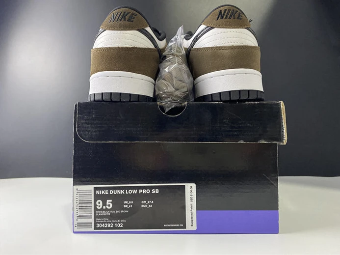 Nike SB Dunk Low White Black Trail End Brown 304292-102 SportInspired 2212