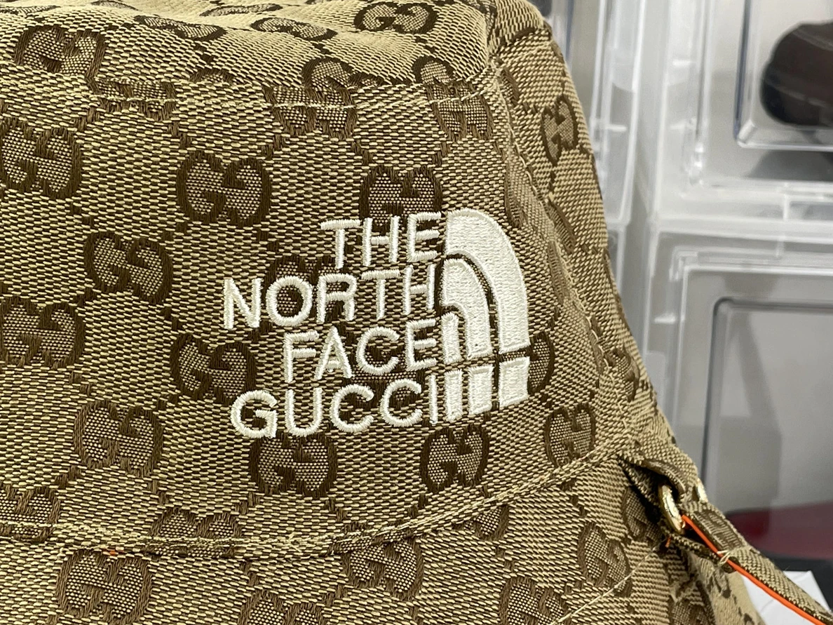 North Face x GUCCI bucket Fisherman hat (both sides wearing) Popular 16