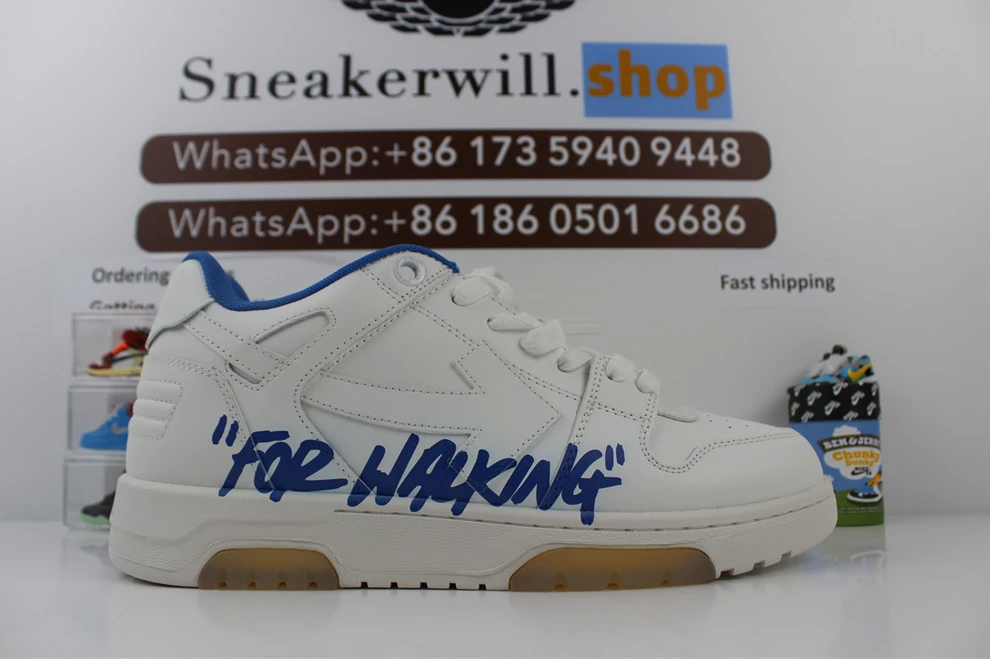 OFF-WHITE Out Of Office For Walking White Blue 0030145 AllSeason 2316