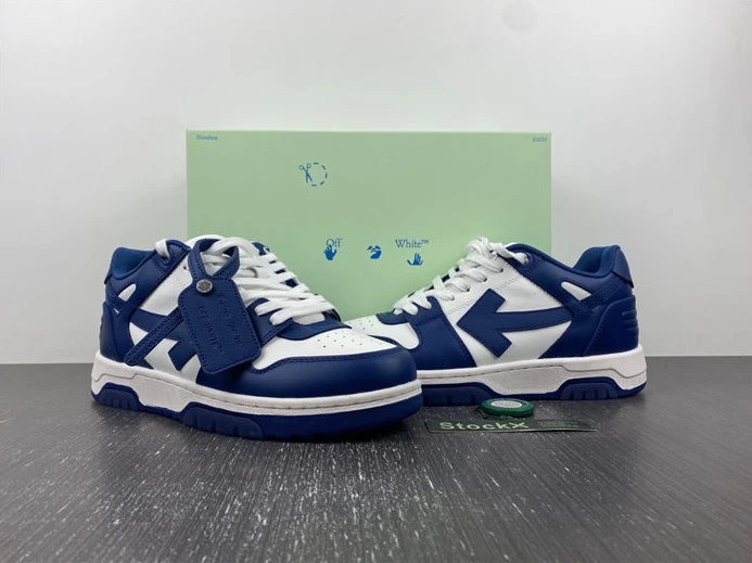 OFF-WHITE Out Of Office "OOO" Low Tops Dark Blue White OMIA189S22LEA0010142 Trendy 1423