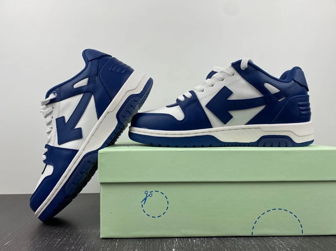 OFF-WHITE Out Of Office "OOO" Low Tops Dark Blue White OMIA189S22LEA0010142 Trendy 1423