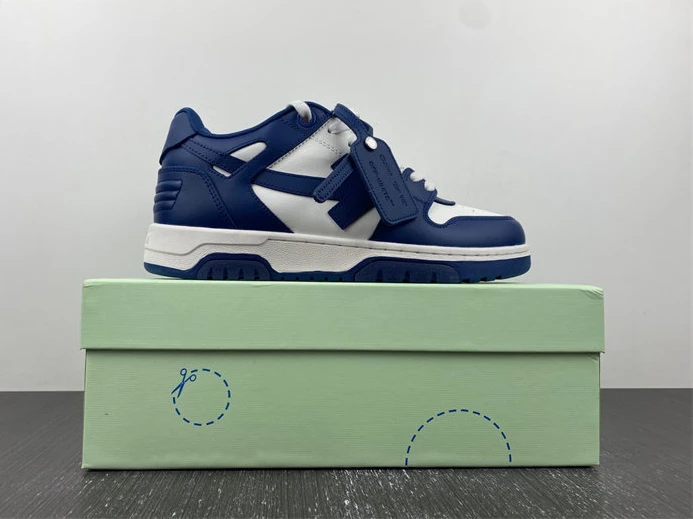 OFF-WHITE Out Of Office "OOO" Low Tops Dark Blue White OMIA189S22LEA0010142 Trendy 1423