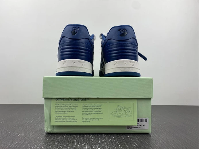 OFF-WHITE Out Of Office "OOO" Low Tops Dark Blue White OMIA189S22LEA0010142 Trendy 1423