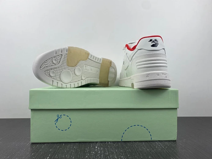 OFF-WHITE Out Of Office "OOO" Low Tops For Walking White White Red FW21 OMIA189F21LEA0030125 HighQuality 1420