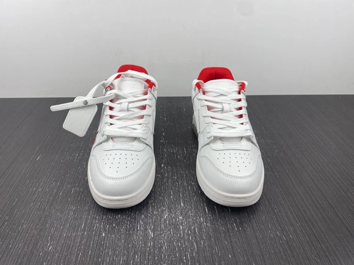 OFF-WHITE Out Of Office "OOO" Low Tops For Walking White White Red FW21 OMIA189F21LEA0030125 HighQuality 1420