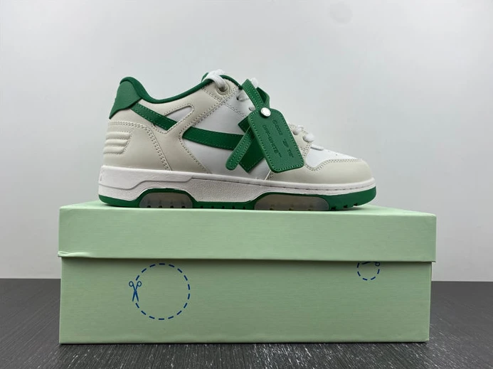 OFF-WHITE Out Of Office "OOO" Low Tops White Green 2021 OMIA189R21LEA0010155 NewStyle 1424