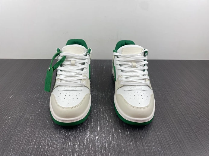 OFF-WHITE Out Of Office "OOO" Low Tops White Green 2021 OMIA189R21LEA0010155 NewStyle 1424