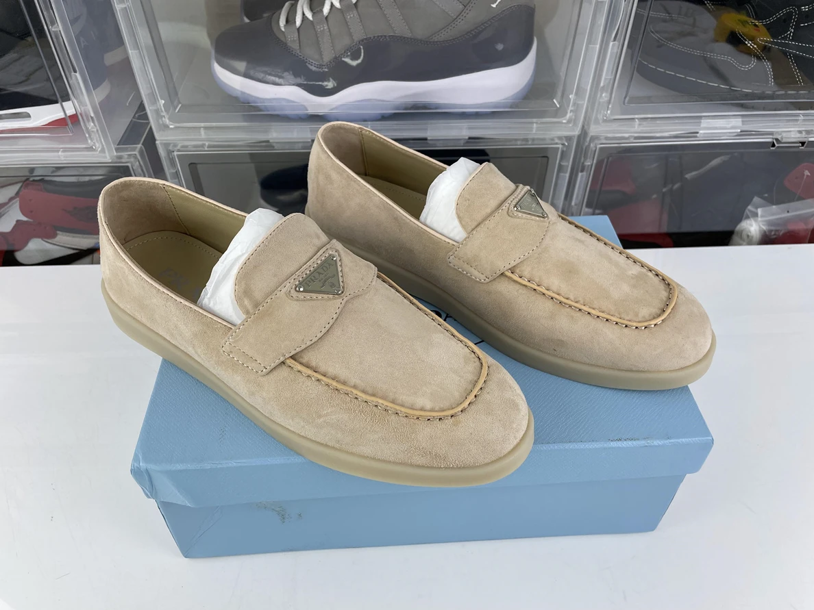 PRADA Tan Suede mens shoes, EU39-46 BestValue 3532