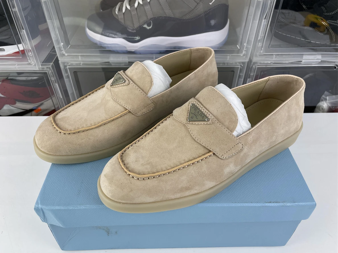 PRADA Tan Suede mens shoes, EU39-46 BestValue 3532