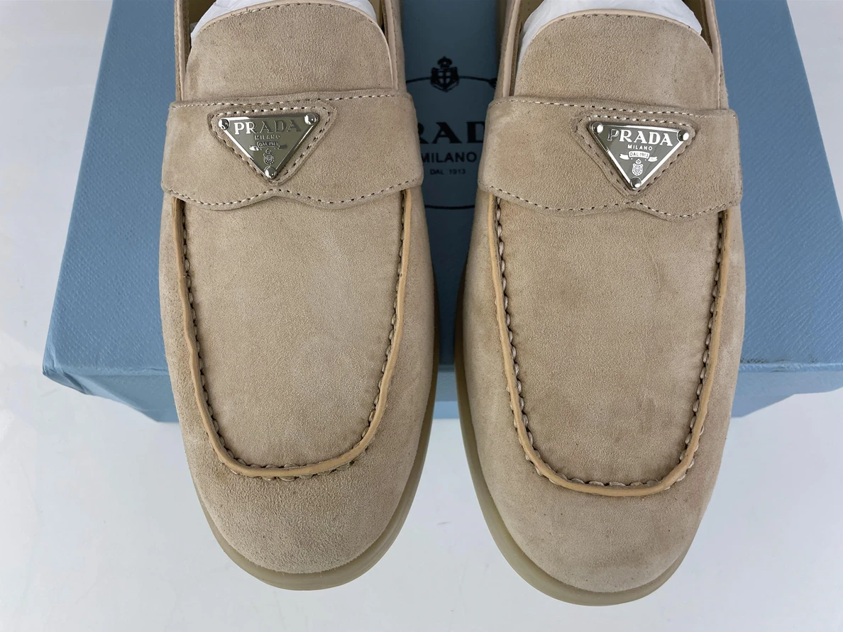 PRADA Tan Suede mens shoes, EU39-46 BestValue 3532