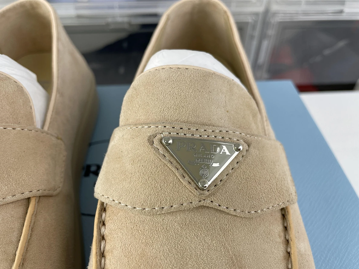 PRADA Tan Suede mens shoes, EU39-46 BestValue 3532