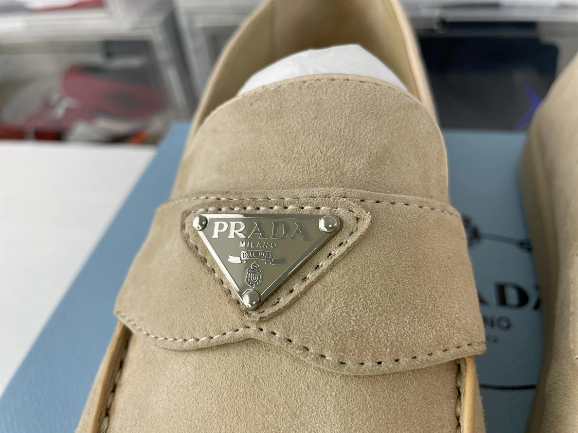 PRADA Tan Suede mens shoes, EU39-46 BestValue 3532