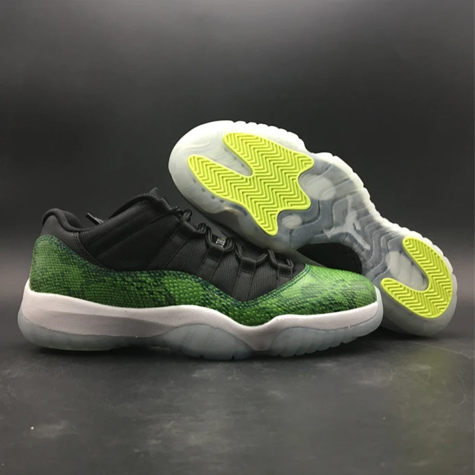 Popular 2259 Jordan 11 Retro Low Green Snakeskin 528895- 1086