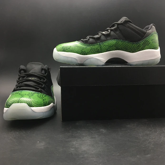 Popular 2259 Jordan 11 Retro Low Green Snakeskin 528895- 1086