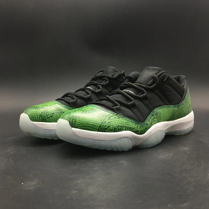 Popular 2259 Jordan 11 Retro Low Green Snakeskin 528895- 1086