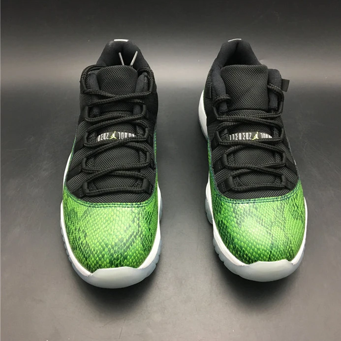 Popular 2259 Jordan 11 Retro Low Green Snakeskin 528895- 1086