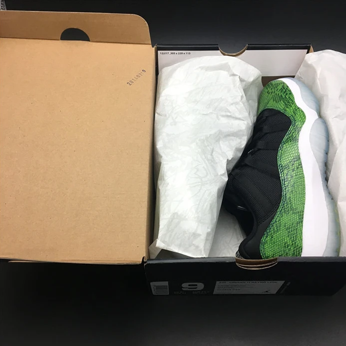 Popular 2259 Jordan 11 Retro Low Green Snakeskin 528895- 1086