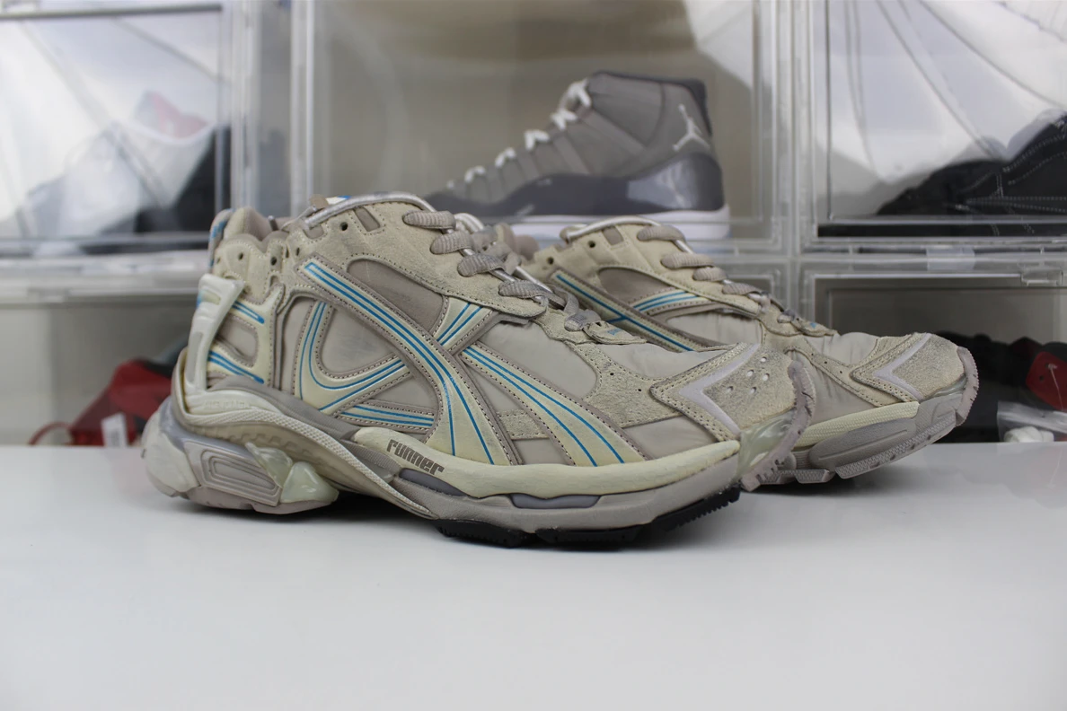Popular 2859 Balenciaga Nylon Taupe Mix Blue 3418