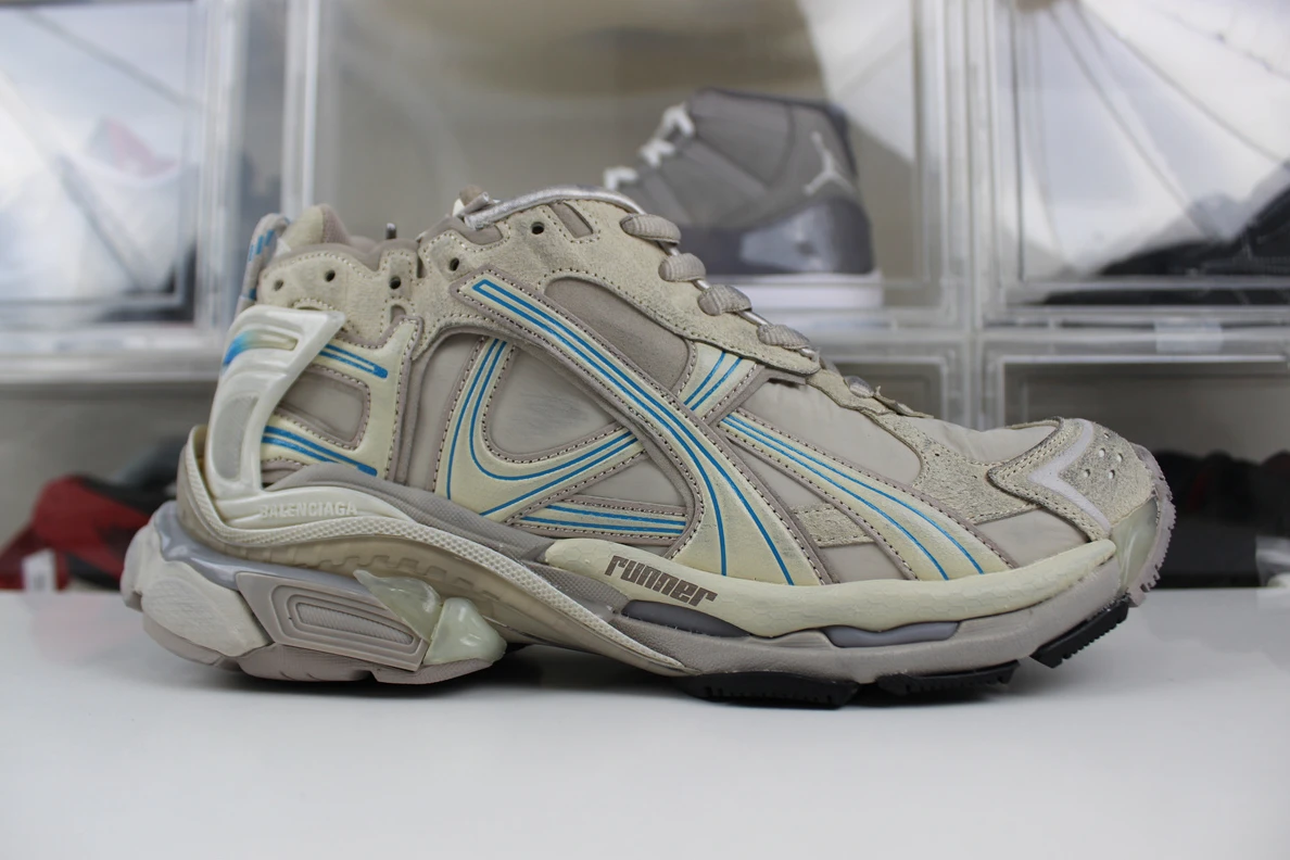 Popular 2859 Balenciaga Nylon Taupe Mix Blue 3418