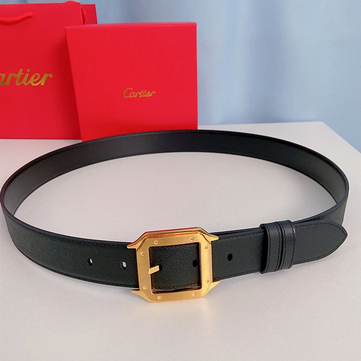 Popular 3546 Cartier Santos Leather Belt 47