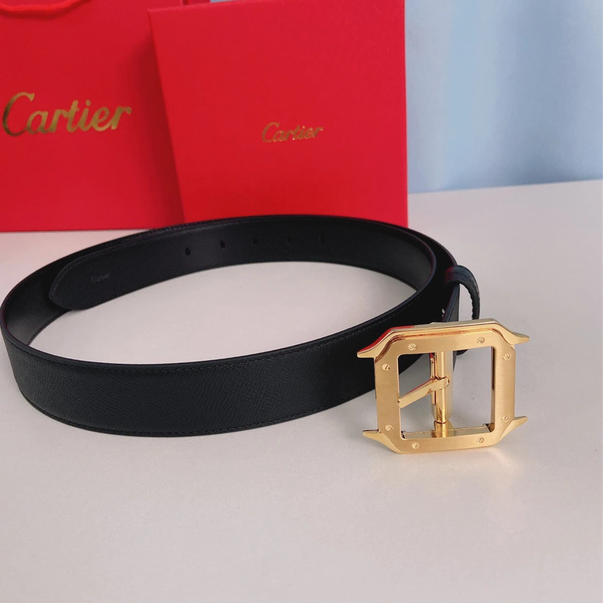 Popular 3546 Cartier Santos Leather Belt 47