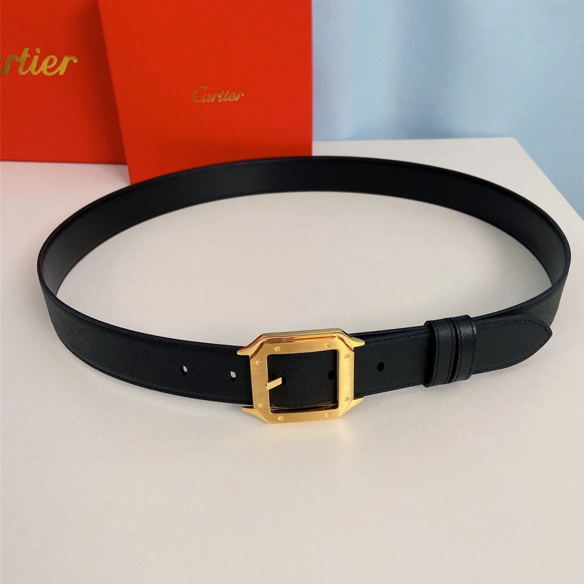 Popular 3546 Cartier Santos Leather Belt 47