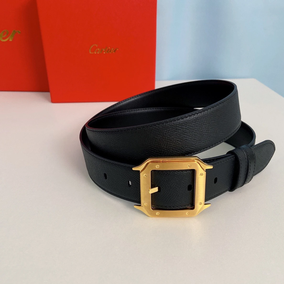 Popular 3546 Cartier Santos Leather Belt 47