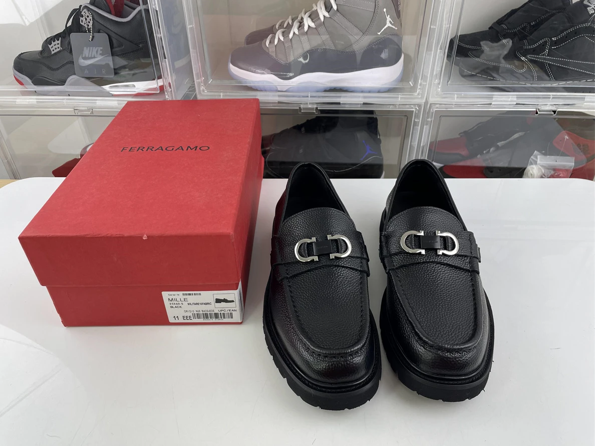 Popular 6358 Ferragamo Black unisex shoes Mille 3562