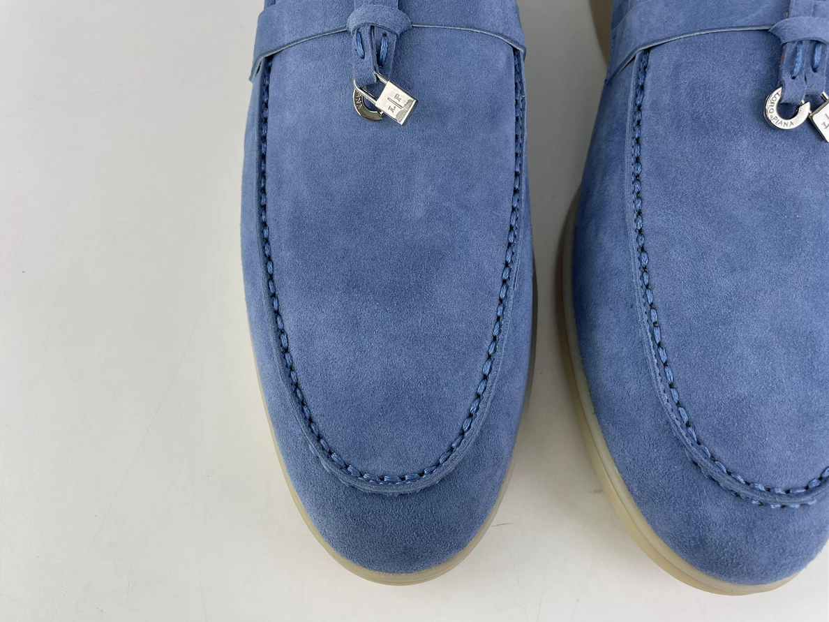 Popular 8886 Loro piana UNC Blue summer walk shoes Suede 3528
