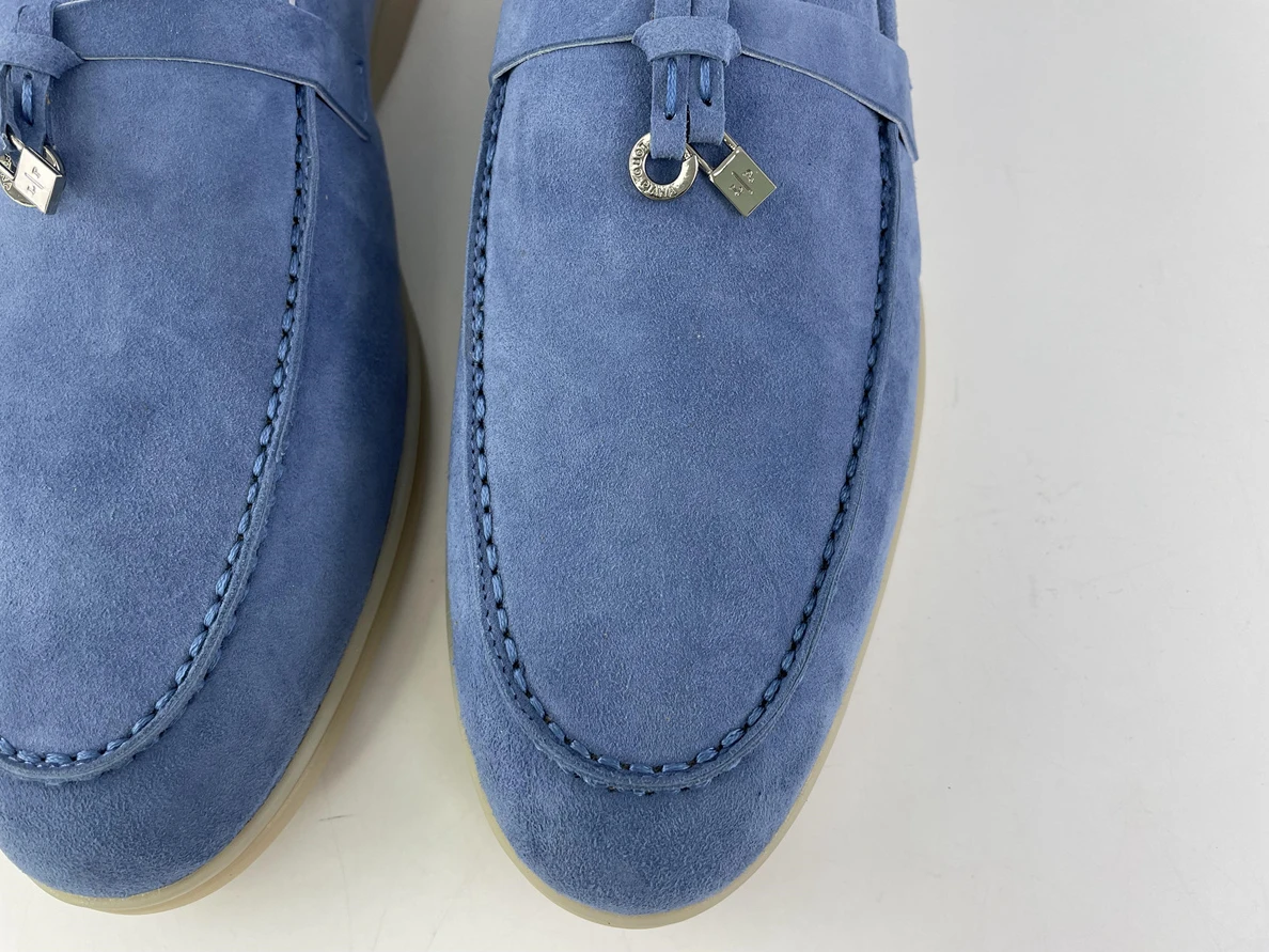 Popular 8886 Loro piana UNC Blue summer walk shoes Suede 3528