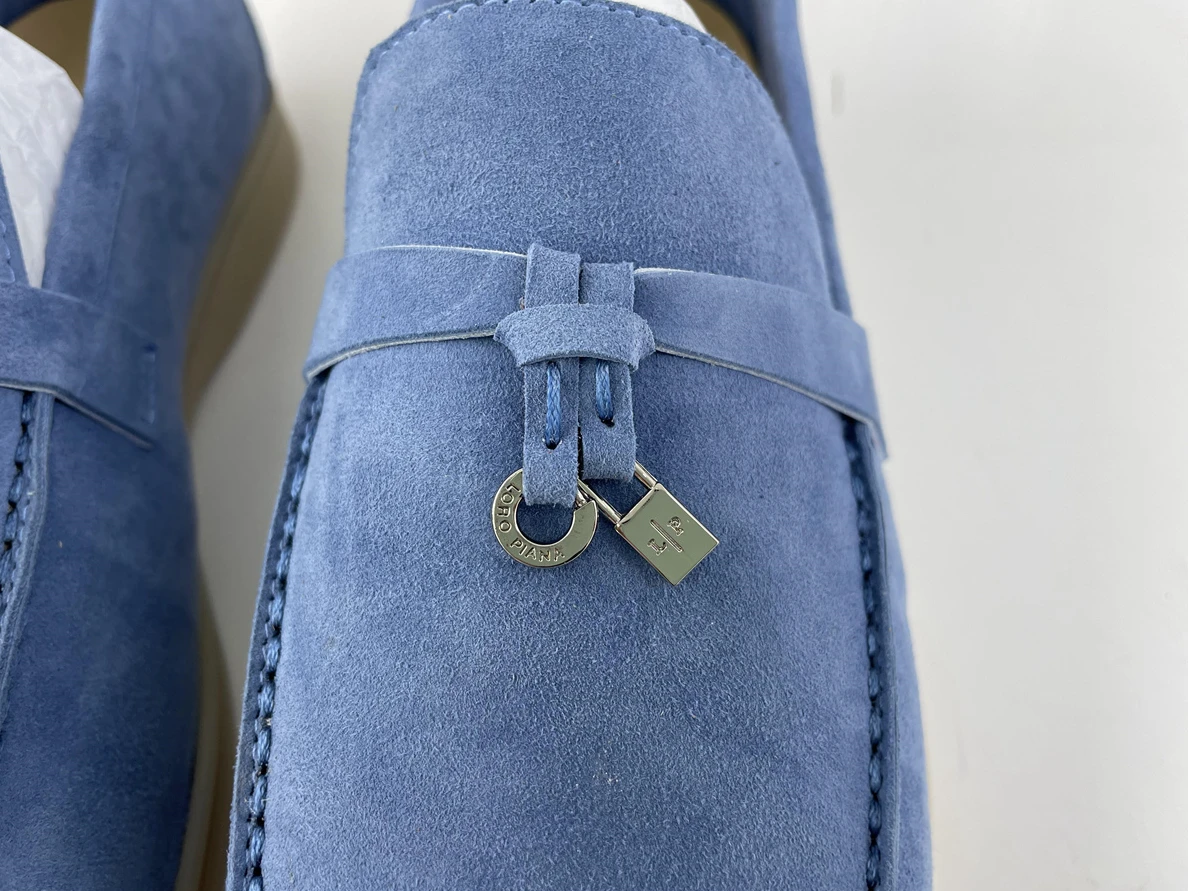 Popular 8886 Loro piana UNC Blue summer walk shoes Suede 3528