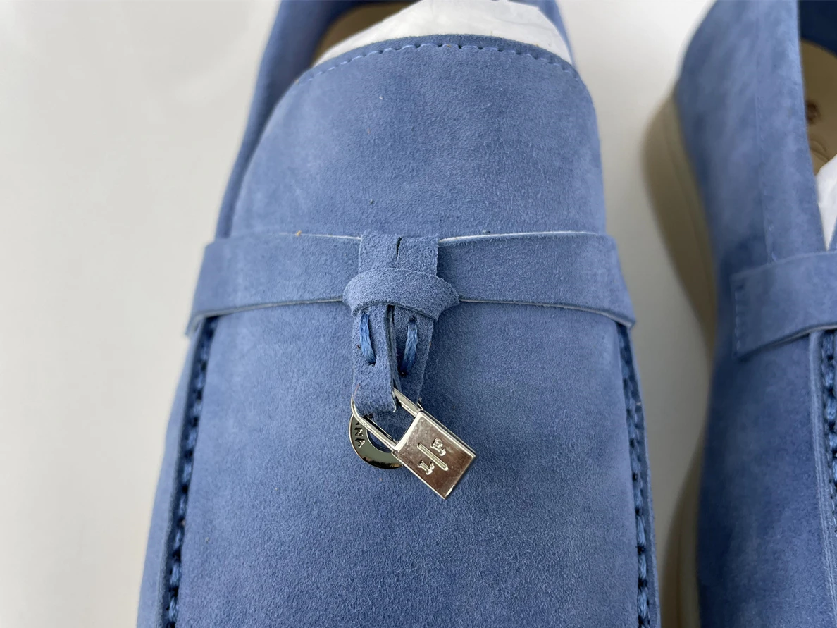 Popular 8886 Loro piana UNC Blue summer walk shoes Suede 3528