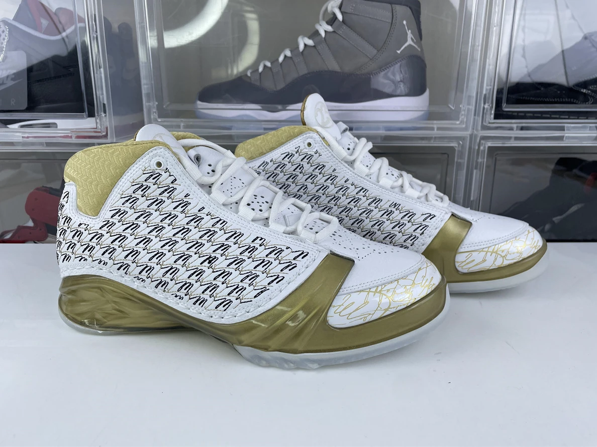 Popular Air Jordan Trophy Room x Air Jordan 23 Retro 'White' Gold 1198