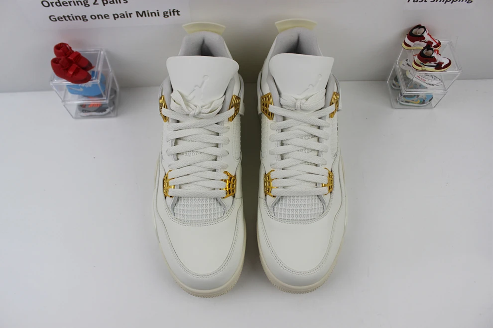 Popular GOAT Air Jordan 4 WMNS Sail “Metallic Gold” 811