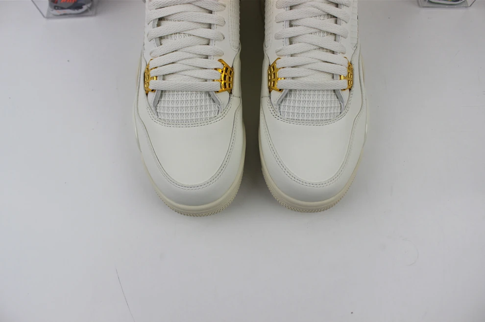 Popular GOAT Air Jordan 4 WMNS Sail “Metallic Gold” 811