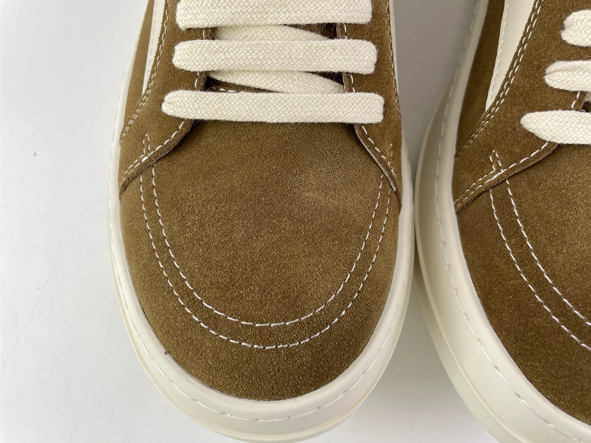 Rick Owens Tan White Suede shoes ModernLook 3526