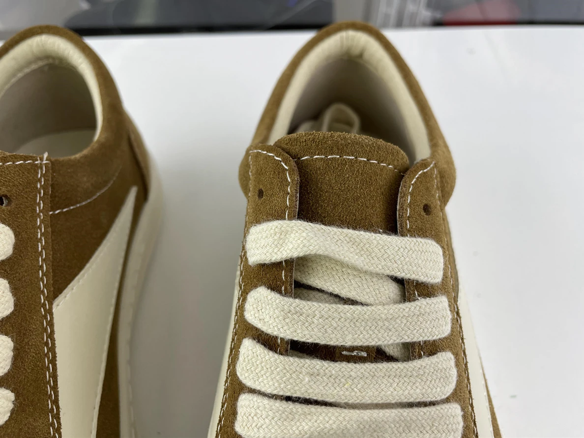 Rick Owens Tan White Suede shoes ModernLook 3526