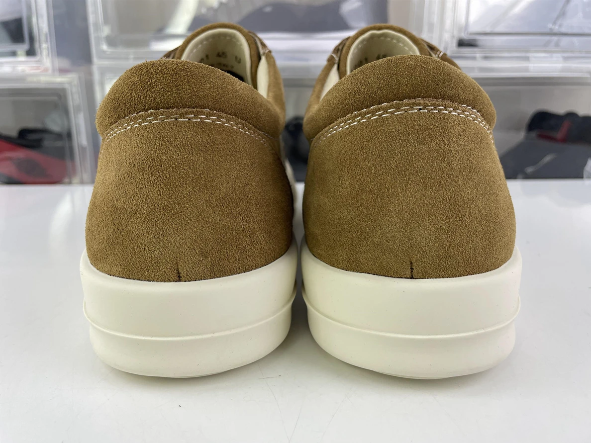 Rick Owens Tan White Suede shoes ModernLook 3526