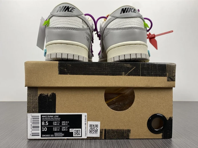 SmartChoice 4320 Nike Dunk Low Off-White Lot 45 DM1602- 2351