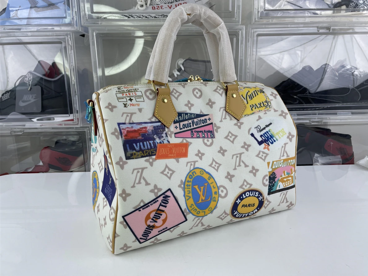 SmartChoice 9615 LV Speedy Soft30 Monogram Dune ladies white bag,(30 x 21 x 17 cm) 138