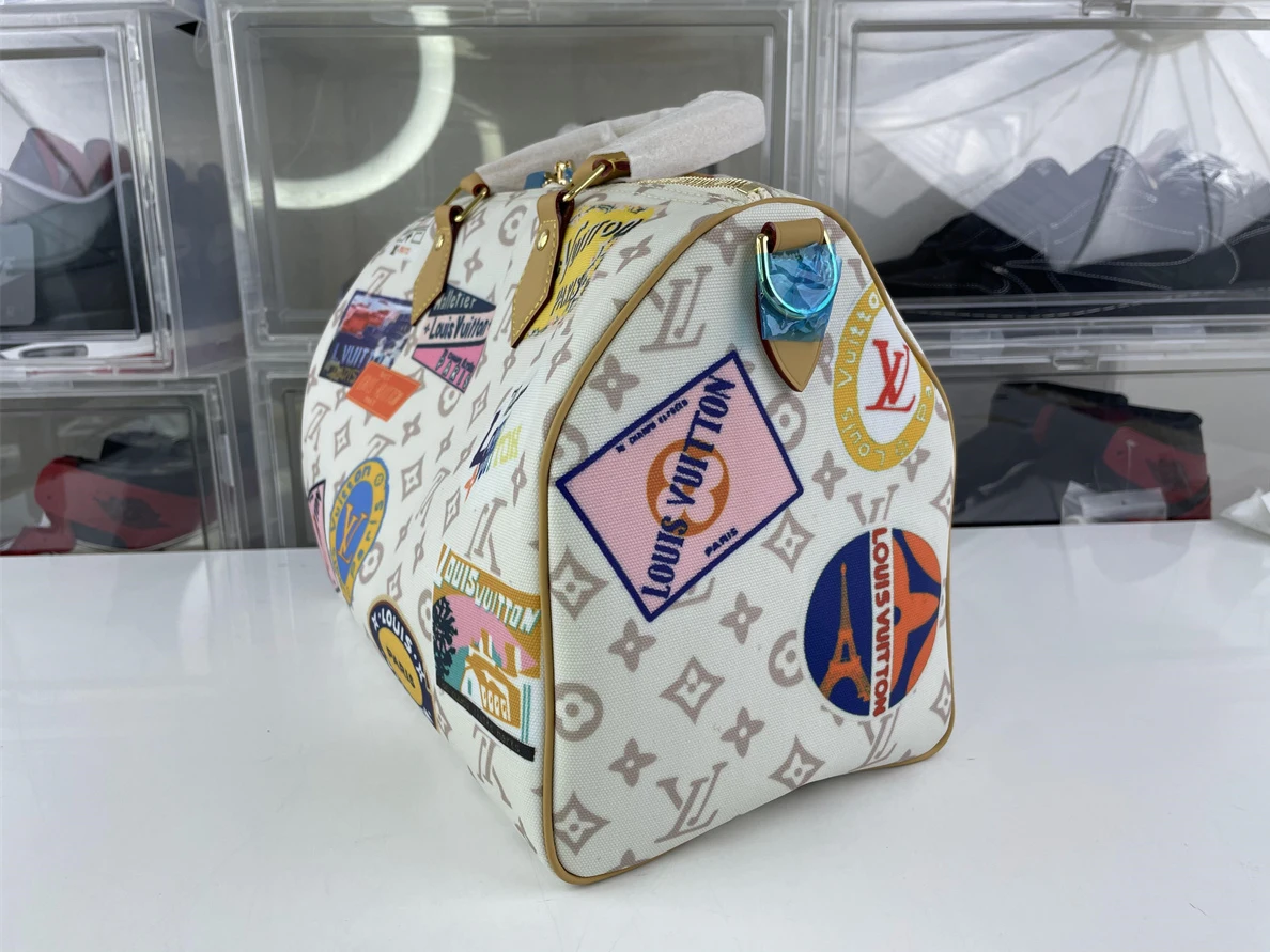 SmartChoice 9615 LV Speedy Soft30 Monogram Dune ladies white bag,(30 x 21 x 17 cm) 138