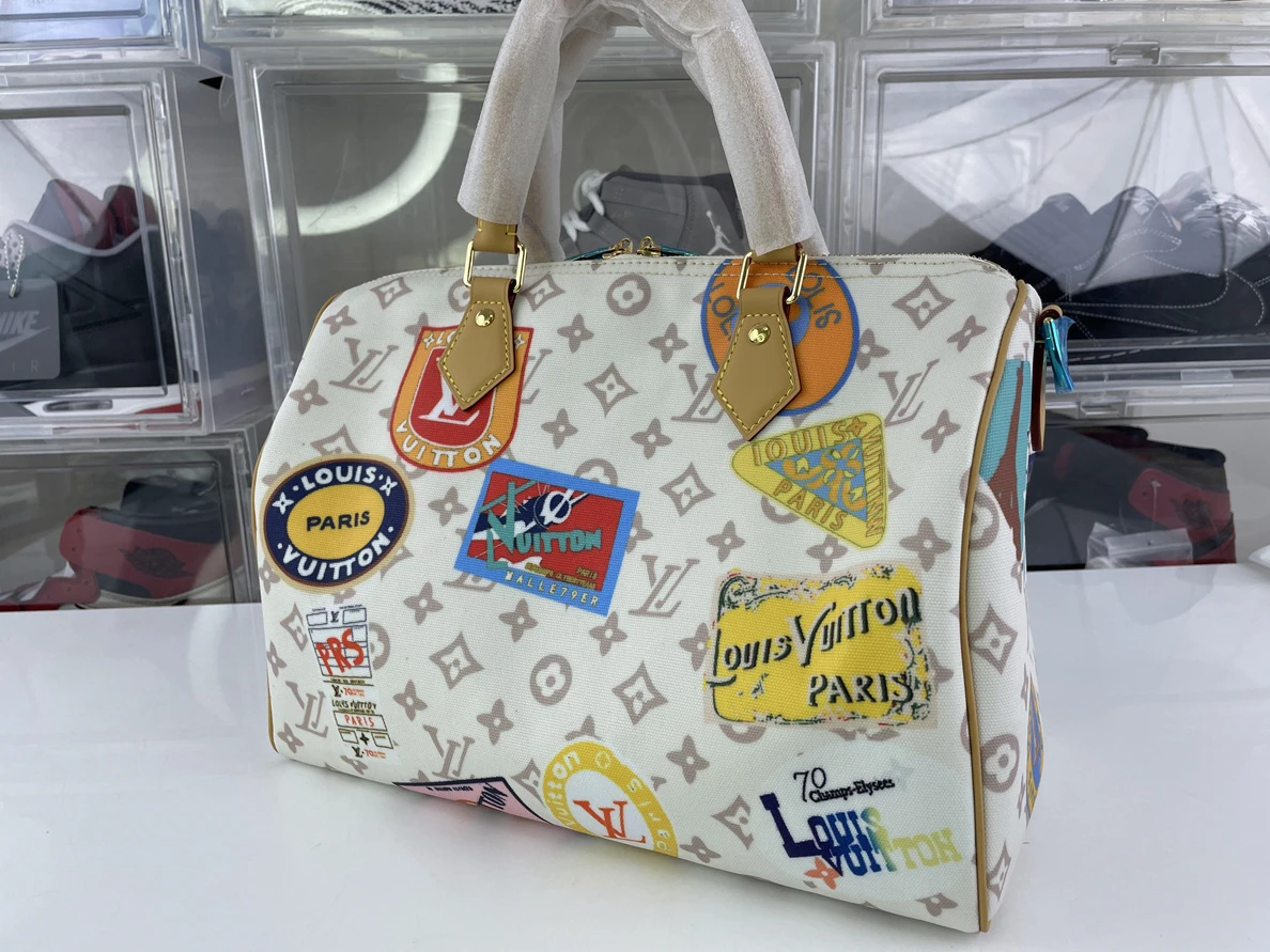 SmartChoice 9615 LV Speedy Soft30 Monogram Dune ladies white bag,(30 x 21 x 17 cm) 138