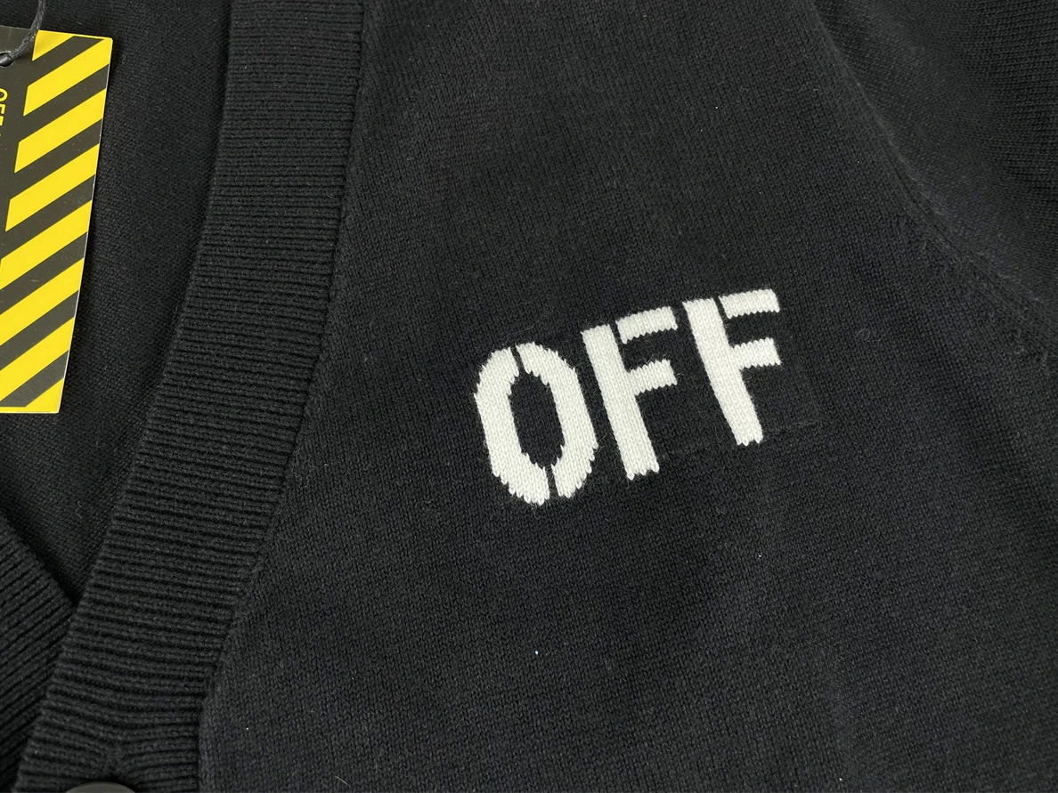 SmartChoice OFF-WHITE Black cardigan sweater 7